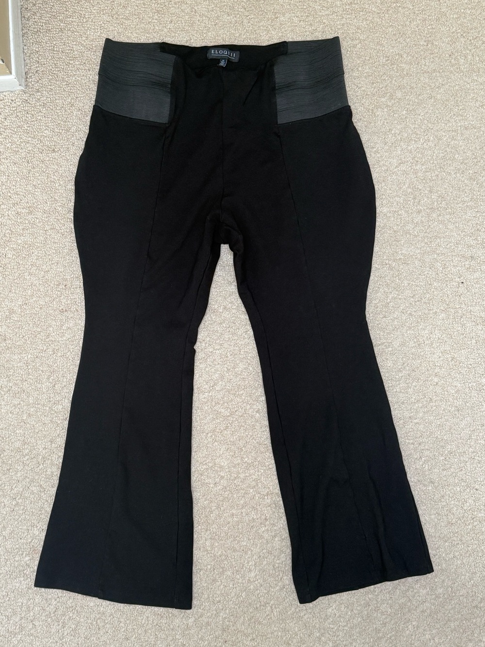Eloquii Black Ponte Pants with Wide Waistband